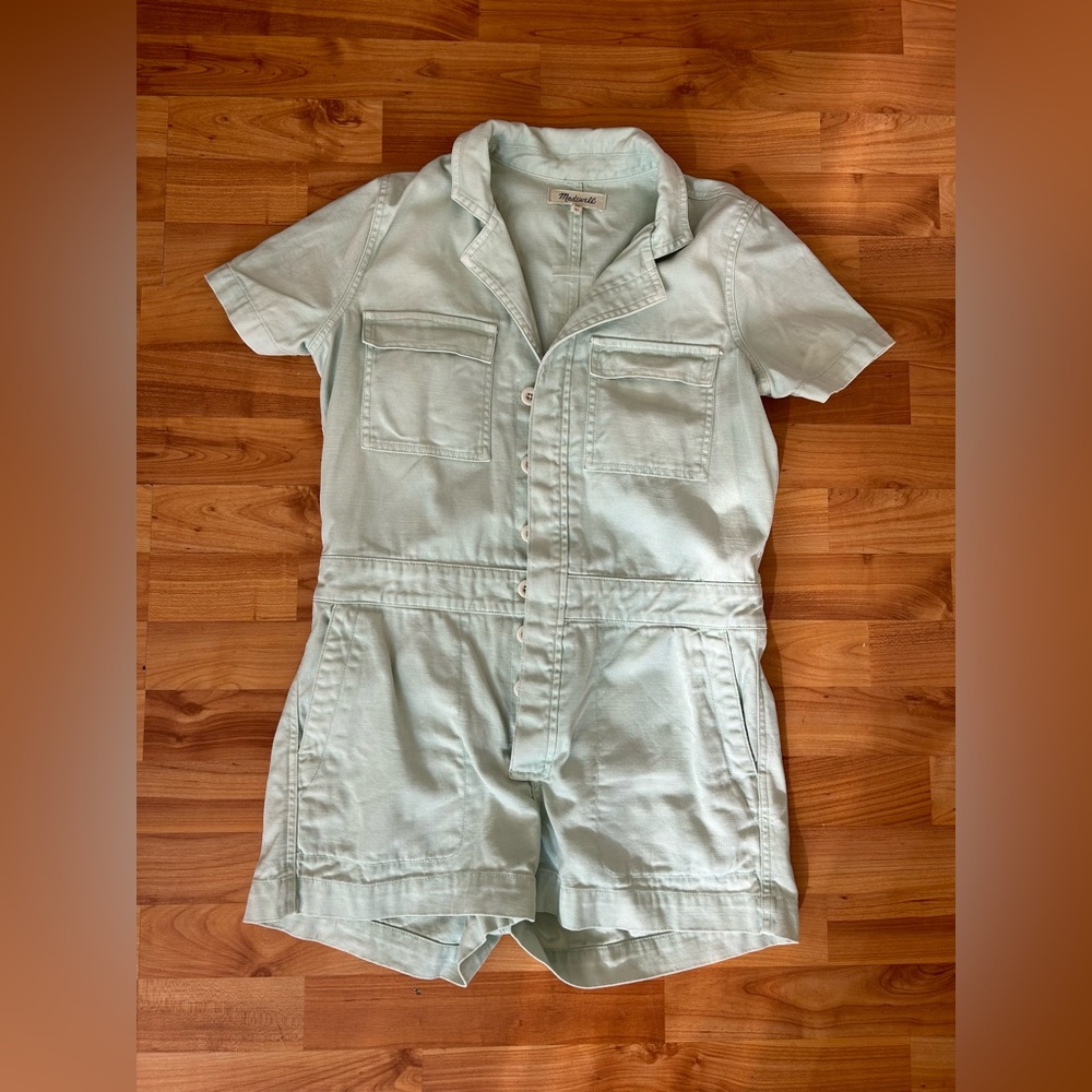 Mint green Madewell romper, XS NWT
